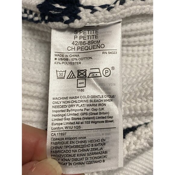 Banana Republic 3/4 Sleeve Cotton Blend Striped Rib Knit Pullover Sweater Sz S/P - Picture 5 of 5